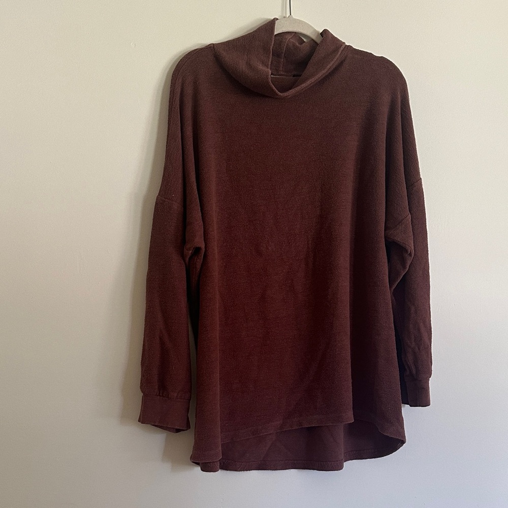 Conscious Clothing Made in Michigan cowl sweater Women's Brown sweatshirt dress